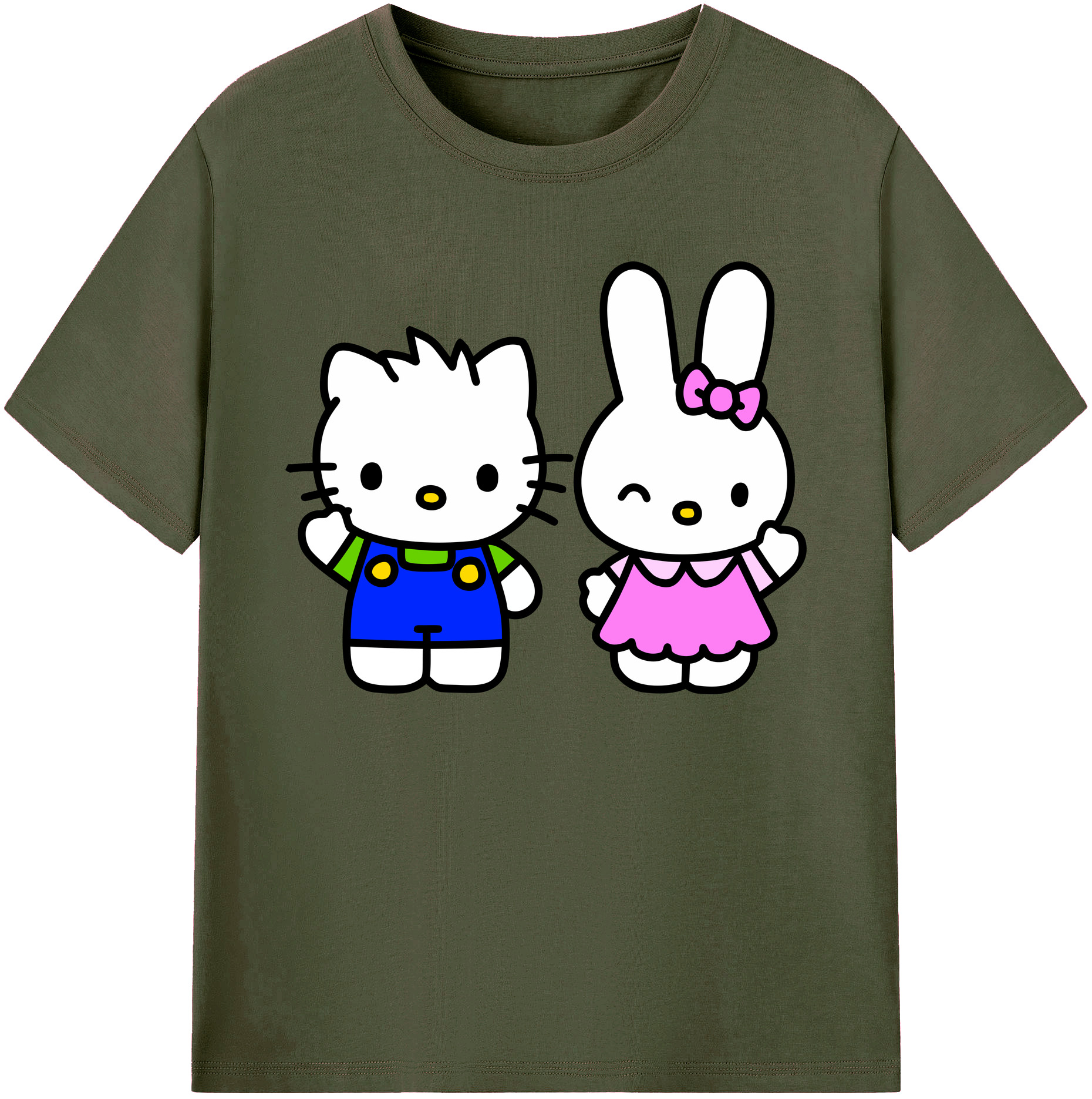 （画像用） Hello Kitty ハローキティ 綿100％ メンズ半袖Tシャツ｜肌触りやわらか＆通気性